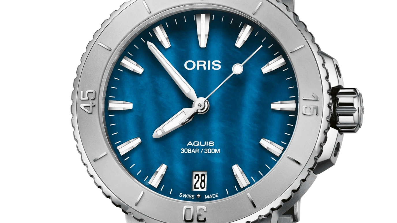 Oris,Aquis 36.50mm,36.50mm,Stainless Steel,Blue,Automatic,Day,Sapphire,Crystal Glass,01 733 7770 4155,01 733 7770 4155-07 8 18 05P