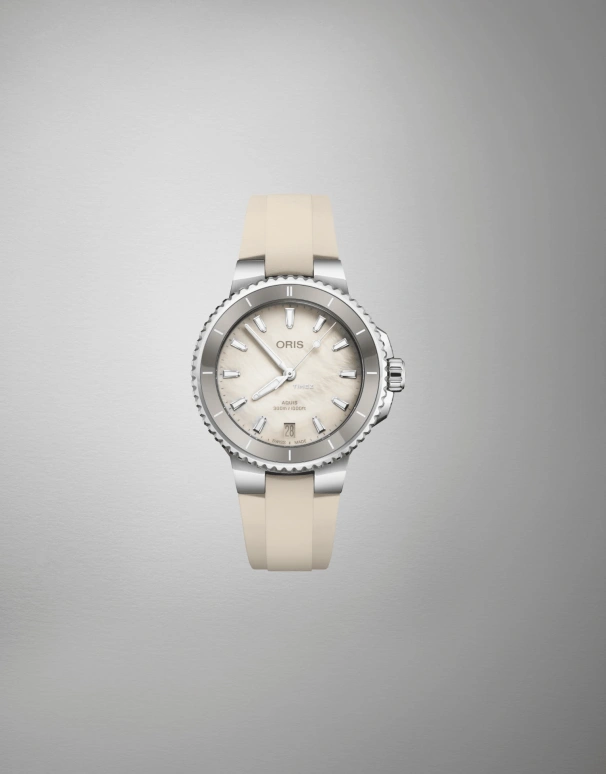 Oris,Aquis 36.50mm,36.50mm,Stainless Steel,Cream,Automatic,Day,41hours,01 733 7792 4151,01 733 7792 4151-07 4 19 61FC
