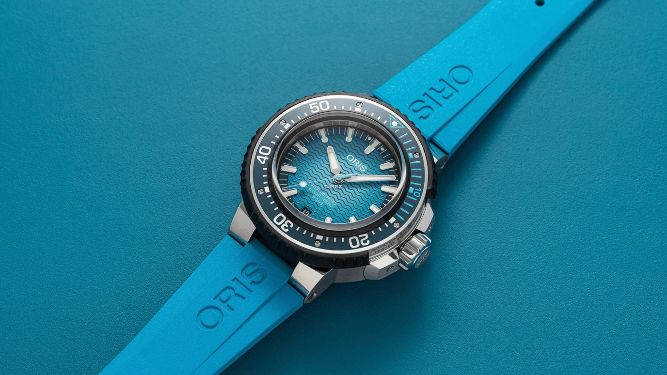 Oris,Aquis 49.50mm,49.50mm,Titanium,Blue,Automatic,Chronograph,Day,01 400 7777 7155,01 400 7777 7155-Set