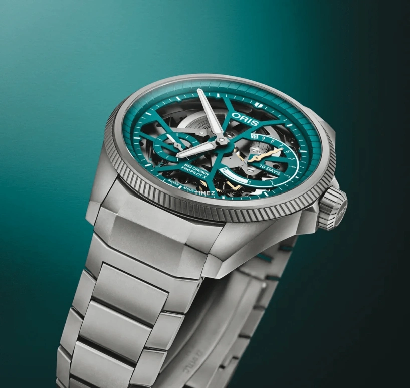 Oris,ProPilot X 44mm,44mm,Titanium,Cyan,Handwound,Power Reserve Indicator,240hours,01 115 7759 7117,01 115 7759 7117-Set