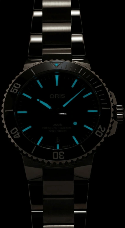 Oris,Aquis 41.50mm,41.50mm,Stainless Steel,Green,Automatic,Day,41hours,01 733 7787 4157,01 733 7787 4157-07 8 22 04PEB