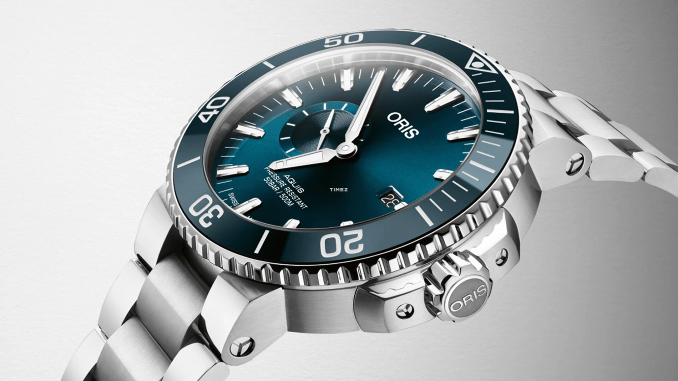 Oris,Aquis 45.50mm,45.50mm,Stainless Steel,Blue,Automatic,Day,38hours,01 743 7733 4155,01 743 7733 4155-07 8 24 05PEB