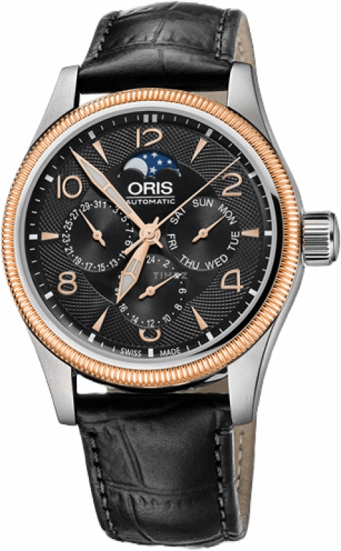 Oris,Big Crown 40mm,40mm,Stainless Steel,Black,Automatic,Moonphase,Date,Day,01 582 7678 4364,01 582 7678 4364-07 5 20 76FC