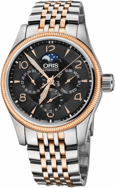 Oris,Big Crown 40mm,40mm,Stainless Steel,Black,Automatic,Moonphase,Date,Day,01 582 7678 4364,01 582 7678 4364-07 8 20 32