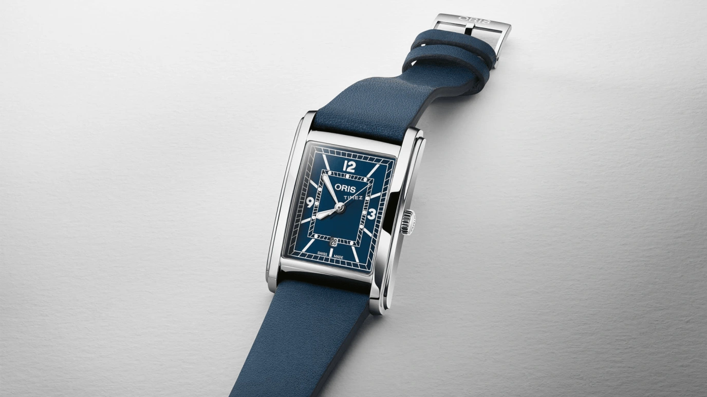 Oris,Rectangular 25.50x38mm,25.50x38mm,Stainless Steel,Blue,Automatic,Day,38hours,01 561 7783 4065,01 561 7783 4065-07 5 19 17