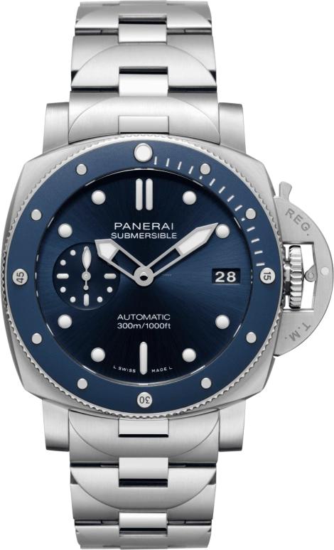 Panerai,Submersible 42mm,42mm,Ceramic,Stainless Steel,Blue,Automatic,Date,72hours,PAM01068