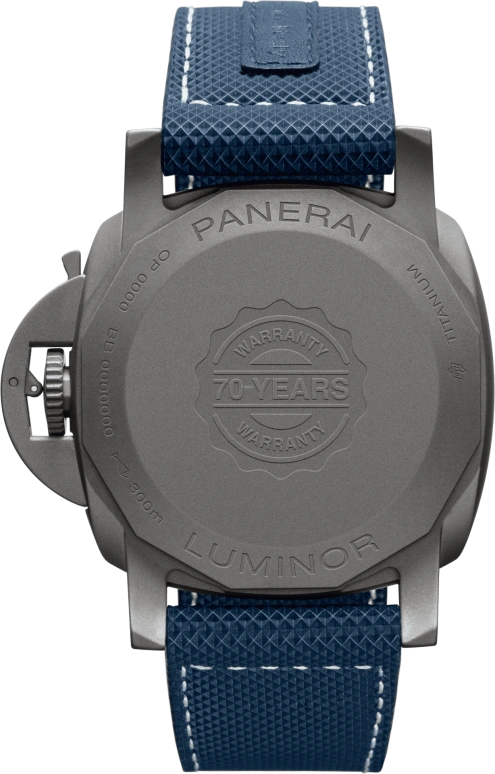 Panerai,Luminor 1950 44mm,44mm,Titanium,Blue,Automatic,Date,72hours,PAM01117