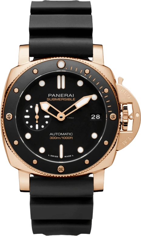 Panerai,Submersible 42mm,42mm,Titanium,Ceramic,Goldtech,Black,Automatic,Date,72hours,PAM01164