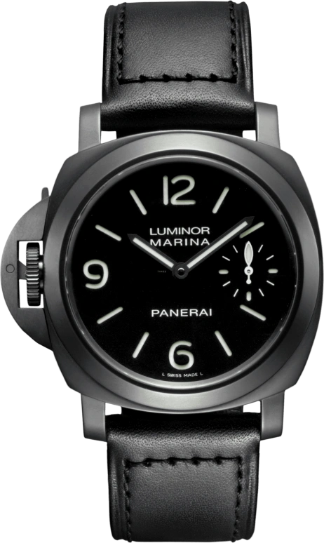 Panerai,Luminor 44mm,44mm,Stainless Steel,Black,Handwound,Chronograph,Day,PAM00026