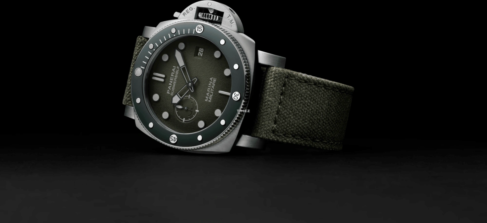 Panerai,Submersible 44mm,44mm,Stainless Steel,Ceramic,Dark Green,Automatic,Day,72hours,PAM01697