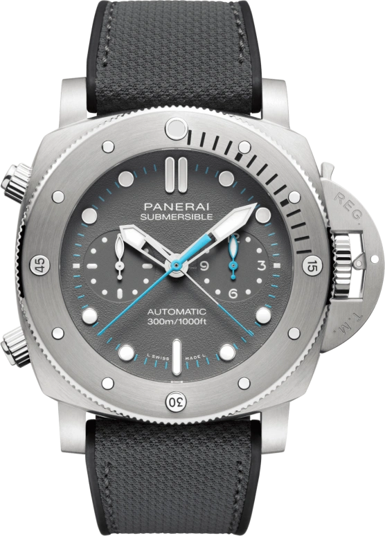 Panerai,Submersible 47mm,47mm,Titanium,Grey,Automatic,Chronograph,Rattrapante,PAM01207