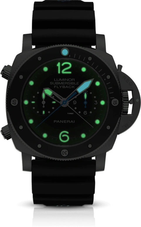 Panerai,Submersible 47mm,47mm,Titanium,Ceramic,Black,Automatic,Chronograph,Date,Flyback,Column Wheel,72hours,In-house Caliber,PAM00615