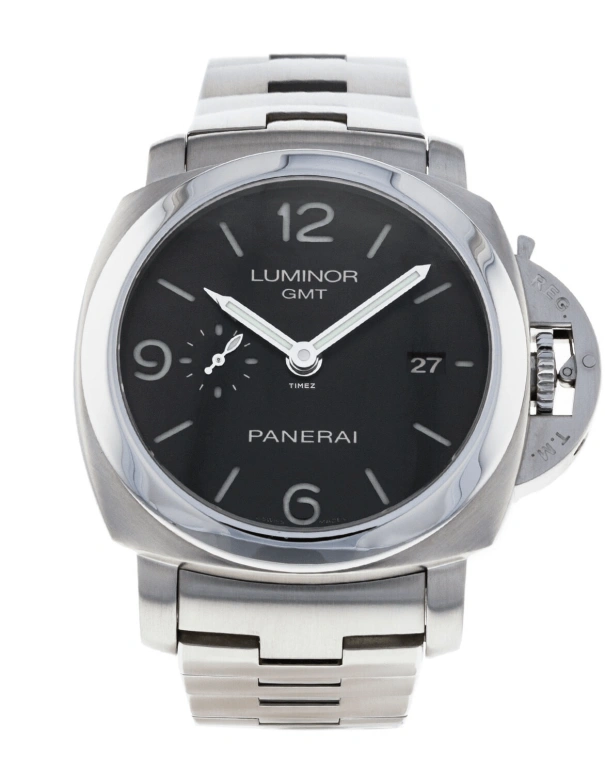 Panerai,Luminor 1950 44mm,44mm,Stainless Steel,Black,Automatic,Day,Power Reserve Indicator,Dule Time,PAM00329