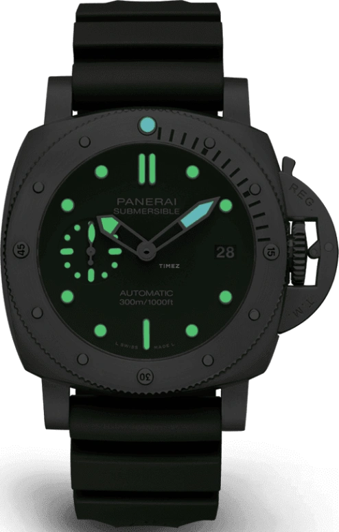 Panerai,Submersible 42mm,42mm,Stainless Steel,Green,Automatic,Day,72hours,PAM01055