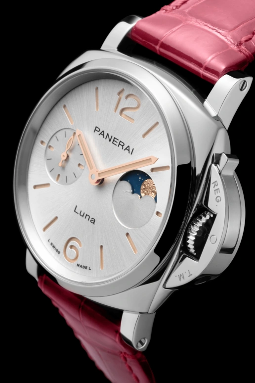 Panerai,Luminor 38mm,38mm,Stainless Steel,Silver White,White,Automatic,Moonphase,Day,PAM01557