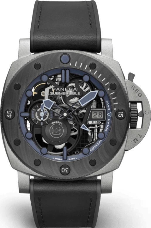 Panerai,Submersible 47mm,47mm,Titanium,Carbotech,Skeleton,Automatic,Day,Power Reserve Indicator,Dule Time,Day / Night Indication,72hours,In-house Caliber,PAM01241