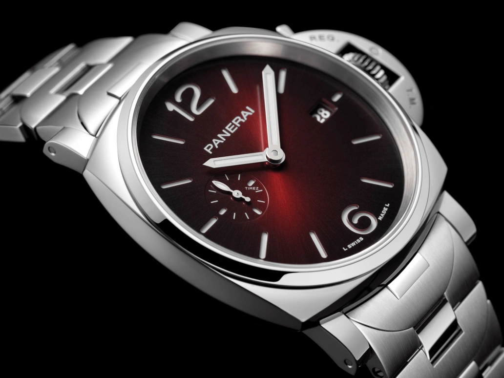 Panerai,Luminor Due 42mm,42mm,Stainless Steel,Wine Red,Automatic,Day,72hours,PAM01539