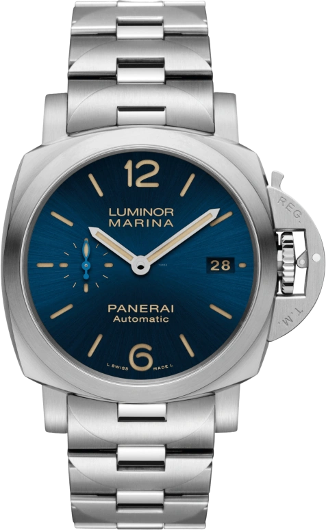 Panerai,Luminor 1950 42mm,42mm,Stainless Steel,Blue,Automatic,Date,72hours,PAM01028