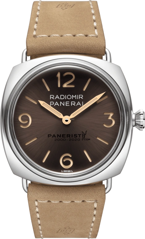 Panerai,Radiomir 45mm,45mm,Stainless Steel,Brown,Handwound,72hours,In-house Caliber,PAM02020