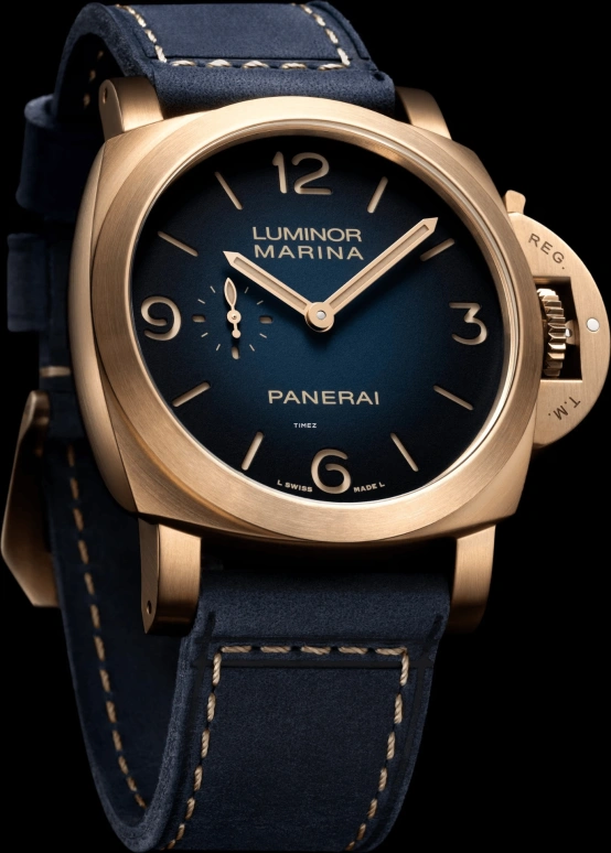 Panerai,Luminor 44mm,44mm,Bronze,Blue,Automatic,72hours,In-house Caliber,PAM01678