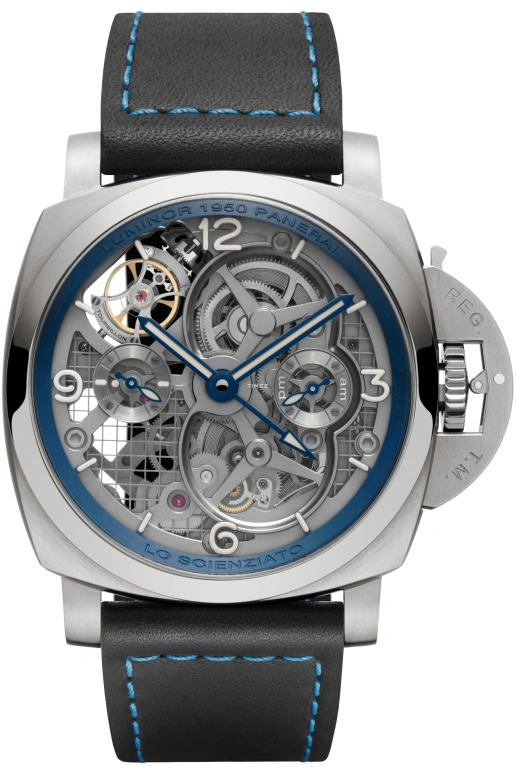 Panerai,Luminor 1950 48mm,48mm,Titanium,Skeleton,Handwound,Power Reserve Indicator,Dule Time,Tourbillon,Day / Night Indication,144hours,In-house Caliber,PAM00767
