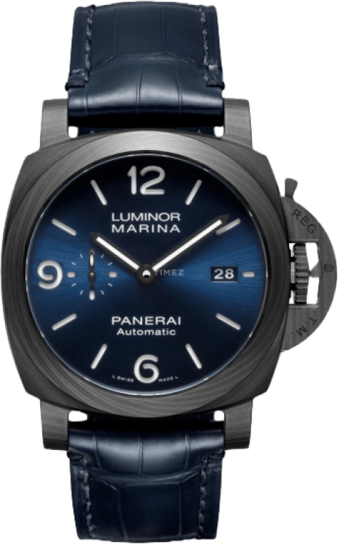 Panerai,Luminor 1950 44mm,44mm,Titanium,Carbotech,Blue,Automatic,Day,72hours,PAM01664