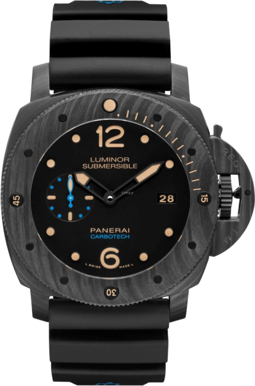 Panerai,Submersible 47mm,47mm,Titanium,Carbon,Black,Automatic,Day,72hours,PAM00616