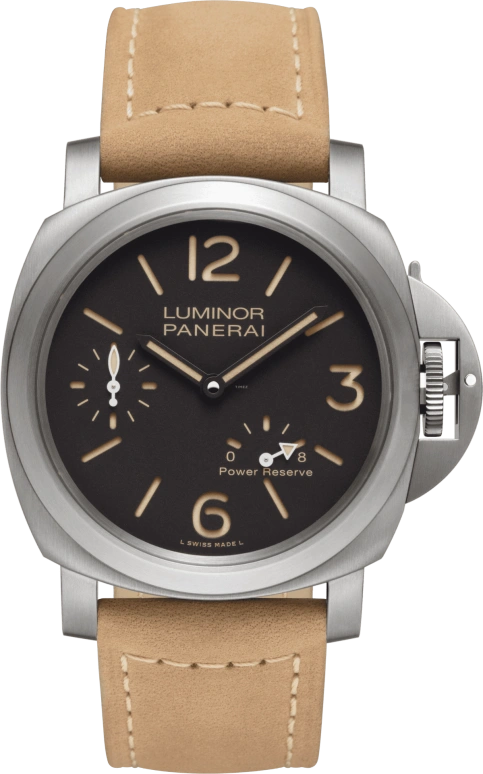 Panerai,Luminor 44mm,44mm,Titanium,Brown,Handwound,Power Reserve Indicator,192hours,PAM00797