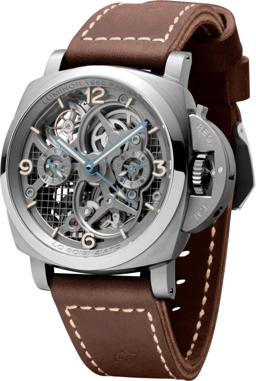 Panerai,Luminor 1950 48mm,48mm,Titanium,Skeleton,Handwound,Power Reserve Indicator,Dule Time,Tourbillon,Day / Night Indication,144hours,In-house Caliber,PAM00578