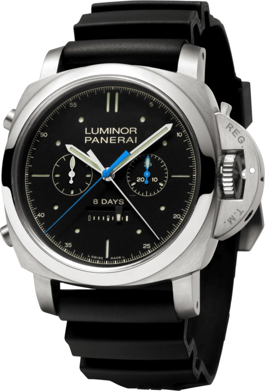 Panerai,Luminor 1950 47mm,47mm,Stainless Steel,Black,Handwound,Chronograph,Monopoussoir,Power Reserve Indicator,Rattrapante,192hours,In-house Caliber,PAM00427