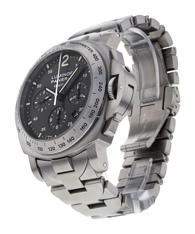 Panerai,Luminor 44mm,44mm,Stainless Steel,Black,Automatic,Chronograph,Day,PAM00236
