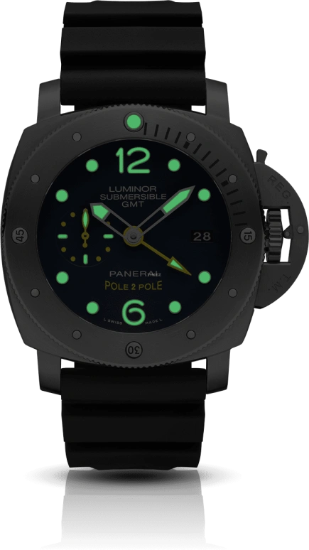 Panerai,Submersible 47mm,47mm,Titanium,Blue,Automatic,Day,Dule Time,PAM00719