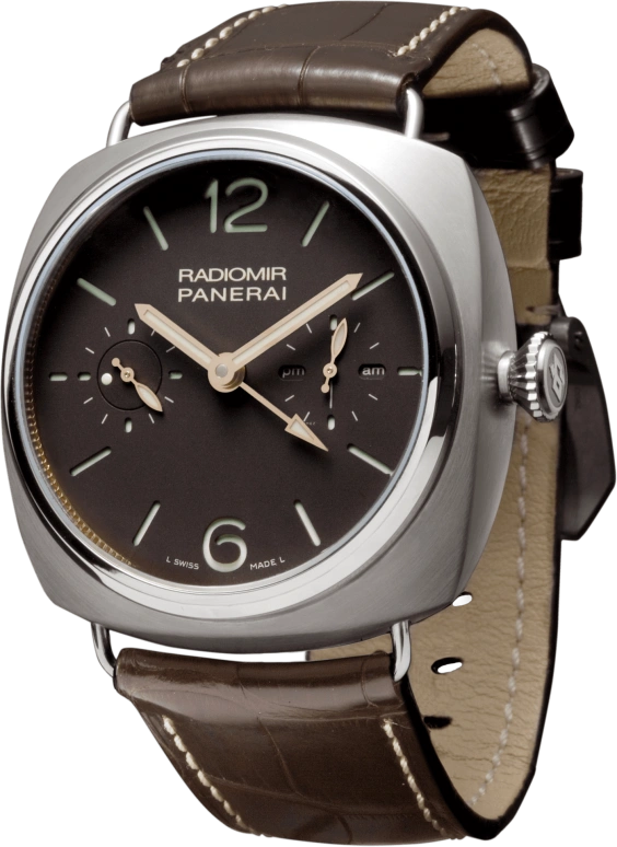 Panerai,Radiomir 48mm,48mm,Titanium,Brown,Handwound,Power Reserve Indicator,Dule Time,Tourbillon,Day / Night Indication,144hours,In-house Caliber,PAM00315