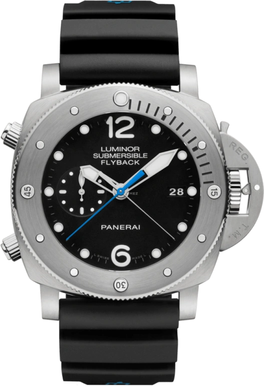 Panerai,Submersible 47mm,47mm,Titanium,Black,Automatic,Chronograph,Date,Flyback,Column Wheel,72hours,In-house Caliber,PAM00614