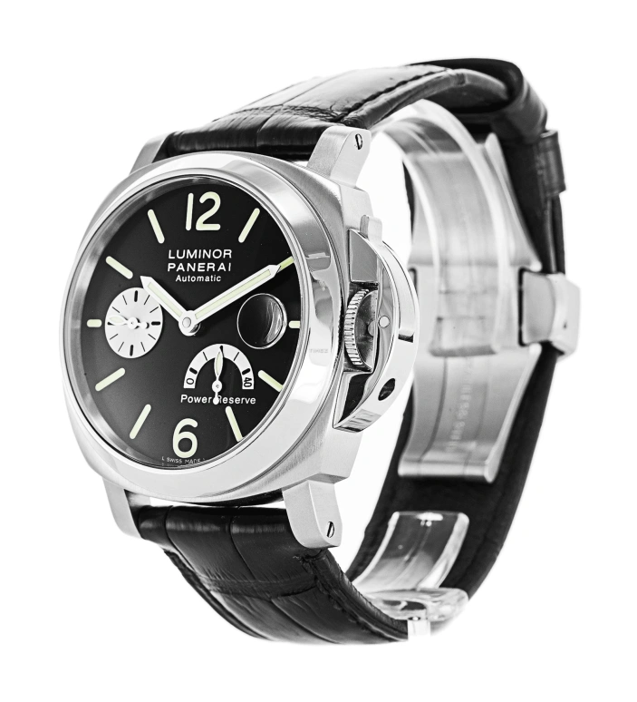 Panerai,Luminor 40mm,40mm,Stainless Steel,Black,Automatic,Day,Power Reserve Indicator,PAM00125