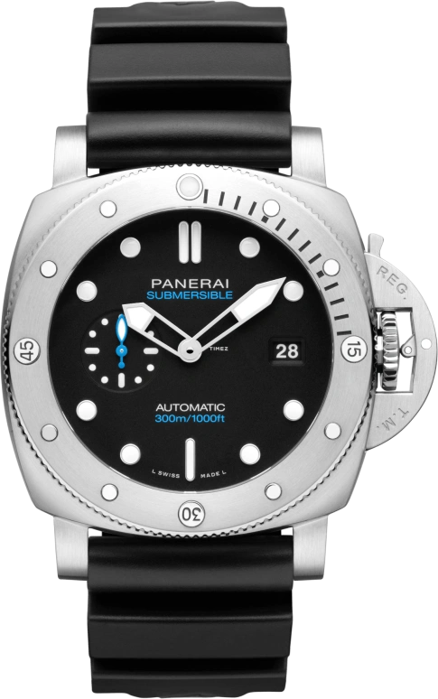 Panerai,Submersible 44mm,44mm,Stainless Steel,Black,Automatic,Day,72hours,PAM01596