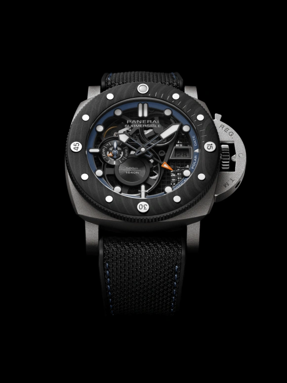 Panerai,Submersible 47mm,47mm,Titanium,Black,Automatic,Day,Power Reserve Indicator,Dule Time,Day / Night Indication,72hours,In-house Caliber,PAM01670