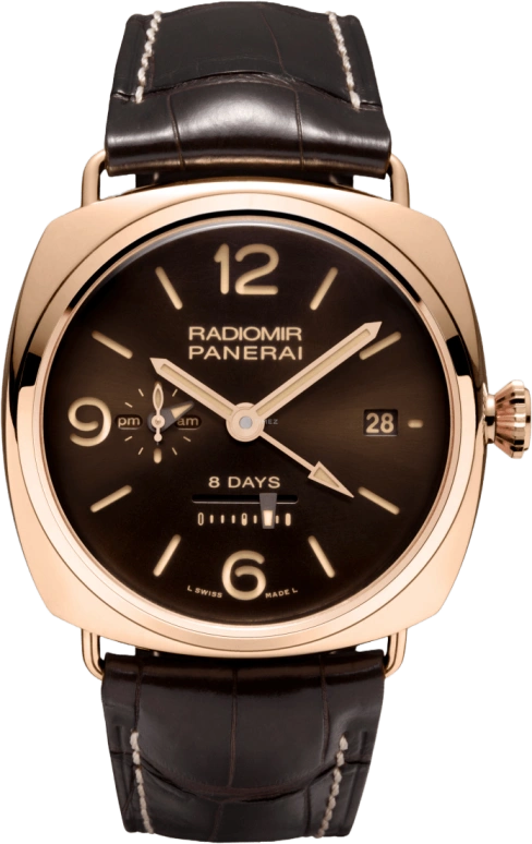 Panerai,Radiomir 45mm,45mm,Red Gold,Brown,Handwound,Date,Power Reserve Indicator,PAM00395