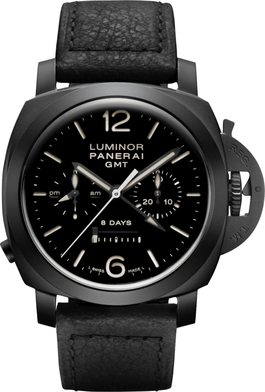 Panerai,Luminor 1950 44mm,44mm,Titanium,Ceramic,Black,Handwound,Chronograph,Monopoussoir,Power Reserve Indicator,Column Wheel,192hours,In-house Caliber,PAM00317