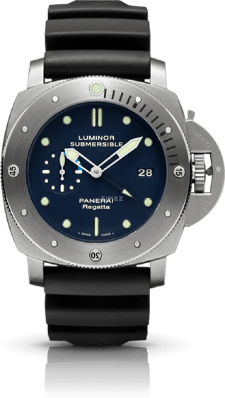 Panerai,Submersible 47mm,47mm,Titanium,Blue,Automatic,Day,Power Reserve Indicator,Dule Time,PAM00371