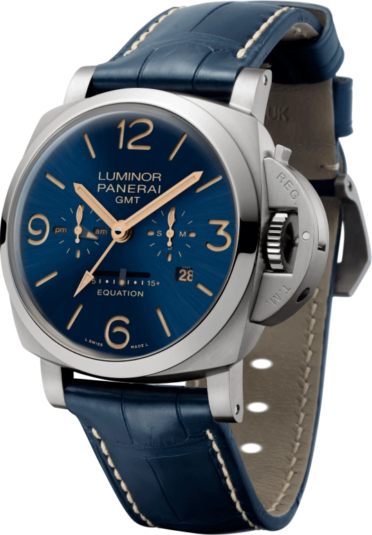 Panerai,Luminor 1950 47mm,47mm,Titanium,Blue,Handwound,Month,Day,Power Reserve Indicator,Dule Time,192hours,In-house Caliber,PAM00670