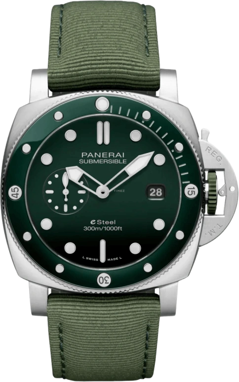 Panerai,Submersible 44mm,44mm,Ceramic,Stainless Steel,Green,Automatic,Date,72hours,PAM01287
