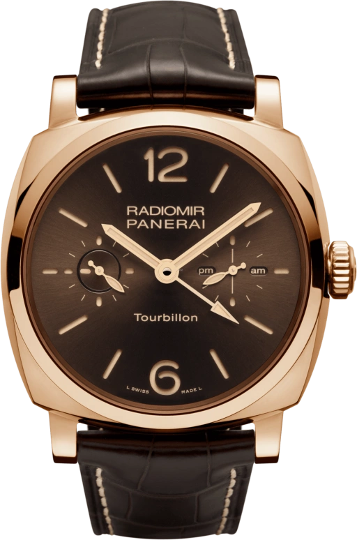 Panerai,Radiomir 1940 48mm,48mm,Red Gold,Brown,Handwound,Power Reserve Indicator,Dule Time,Tourbillon,Day / Night Indication,144hours,In-house Caliber,PAM00558