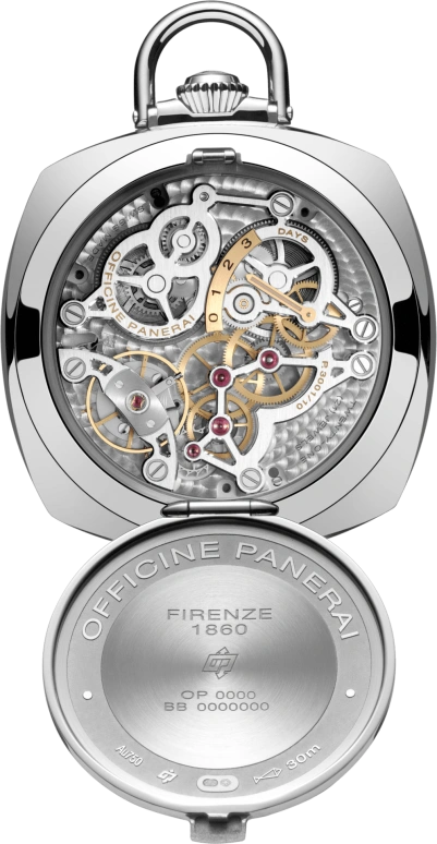 Panerai,Pocket Watches 50mm,50mm,White Gold,Black,Handwound,Power Reserve Indicator,72hours,PAM00529