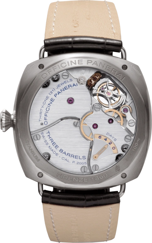 Panerai,Radiomir 48mm,48mm,Titanium,Brown,Handwound,Power Reserve Indicator,Dule Time,Tourbillon,Day / Night Indication,144hours,In-house Caliber,PAM00315