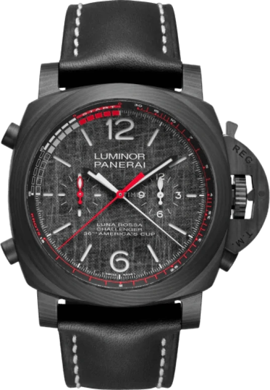 Panerai,Luminor 1950 47mm,47mm,Titanium,Carbotech,Grey,Automatic,Chronograph,Flyback,Column Wheel,PAM01038