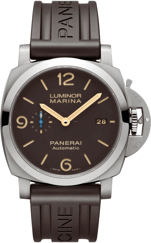 Panerai,Luminor 1950 44mm,44mm,Titanium,Brown,Automatic,Date,72hours,PAM01351