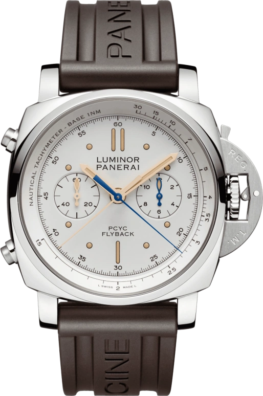 Panerai,Luminor 1950 44mm,44mm,Stainless Steel,White,Automatic,Chronograph,Date,Flyback,Column Wheel,72hours,In-house Caliber,PAM00654