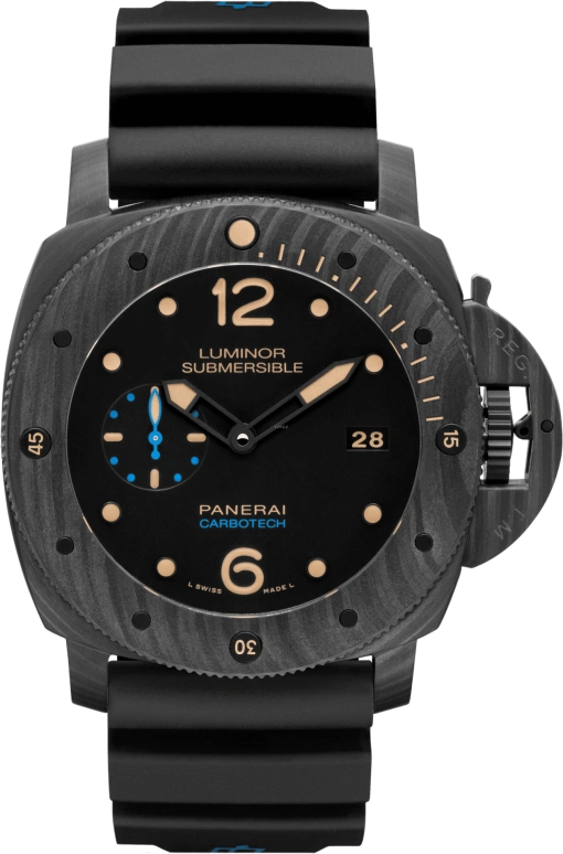 Panerai,Submersible 47mm,47mm,Titanium,Carbon,Black,Automatic,Day,72hours,PAM00616