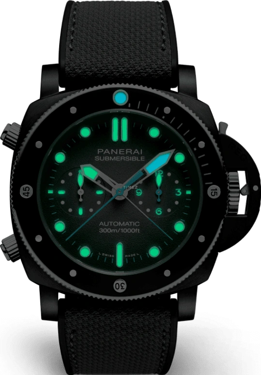 Panerai,Submersible 47mm,47mm,Titanium,Grey,Automatic,Chronograph,Flyback,Rattrapante,PAM01208